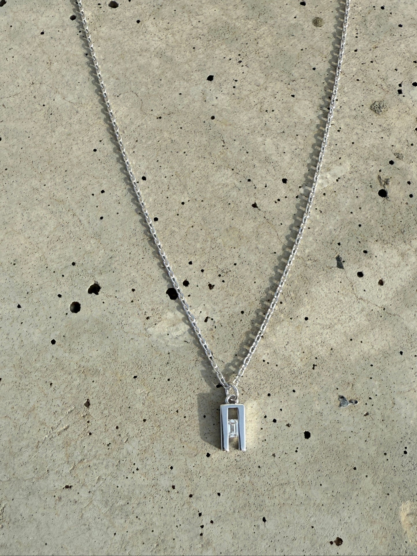 Micro Signature Necklace in White