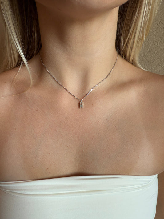 Micro Signature Necklace in White