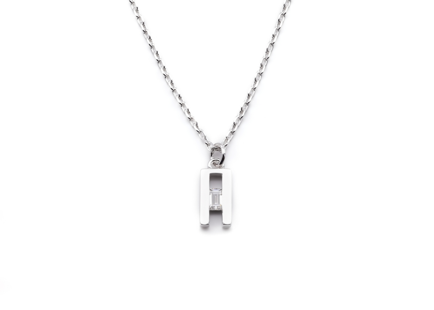 Micro Signature Necklace in White